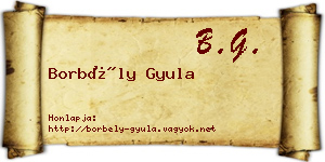 Borbély Gyula névjegykártya