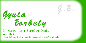 gyula borbely business card