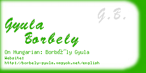 gyula borbely business card